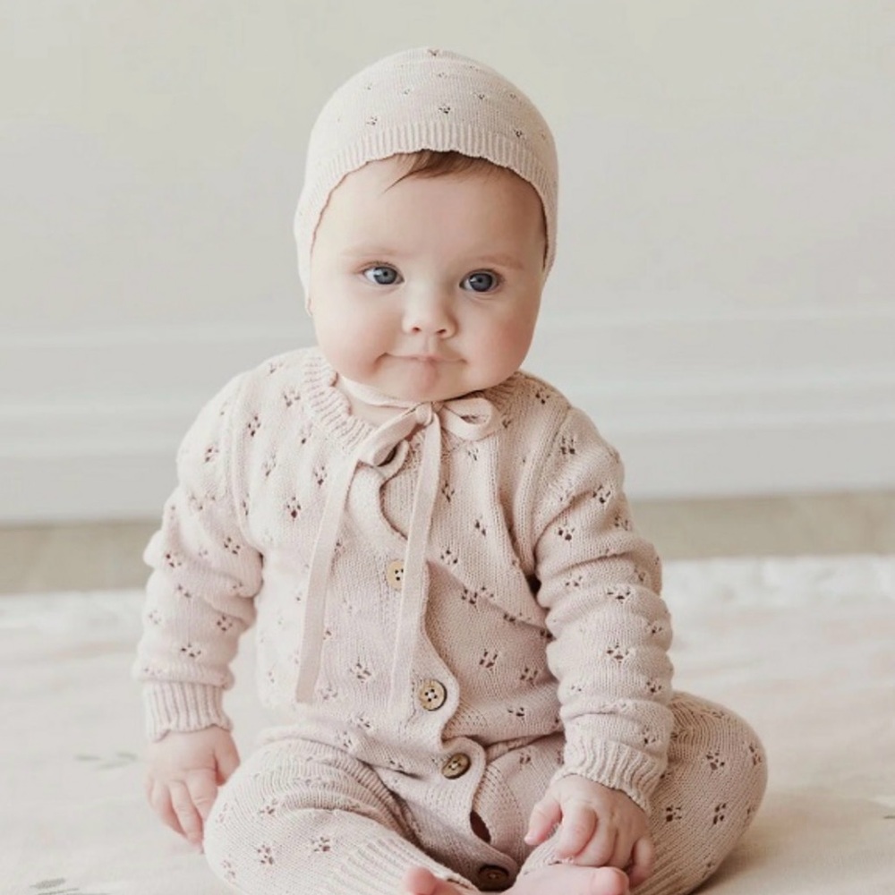 Jamie Kay Soft Pink Knit Baby Outfit - Picture 8 of 9
